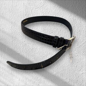 ALLIGATOR Grain Vintage Women's Black Belt Size Medium